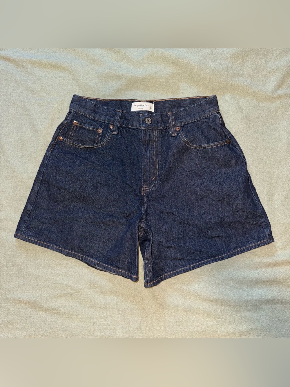 Abercrombie high rise loose denim shorts